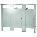 Bradley Bradley Powder Coated Steel 108" Wide Complete 3 Between Wall Compartments, Warm Gray - BW33660-WGR BW33660-WGR